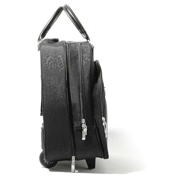 BAGGALLINI - Rolling Tote, Black Cheetah - Picture 3 of 5